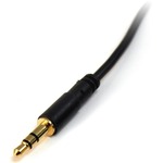 StarTech.com 6 ft Slim 3.5mm Stereo Audio Cable - M/M - Mini-phone Male Stereo Audio - 6ft - Black
