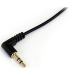 StarTech.com 6 ft Slim 3.5mm to Right Angle Stereo Audio Cable - M/M - Mini-phone Male Stereo Audio