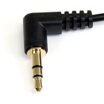 StarTech.com 6 ft Slim 3.5mm Right Angle Stereo Audio Cable - M/M - 1 x Mini-phone Male Stereo Audio