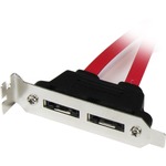StarTech.com 2 Port Low Profile SATA to eSATA Plate Adapter - SATA for Hard Drive - 1 x SATA - 1eSATA