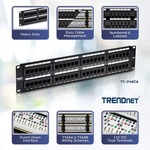 TRENDnet TC-P48C6 48 Ports Network Patch Panel - 48 x RJ-45 - 48 x RJ-11