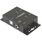 StarTech.com 2 Port Industrial Wall Mountable USB to Serial Adapter Hub with DIN Rail Clips