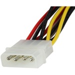 StarTech.com 12in LP4 to 2x Right Angle Latching SATA Power Y Cable Splitter - 4 Pin Molex to Dual SATA