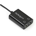 StarTech.com Black Slim Mini Jack Headphone Splitter Cable Adapter