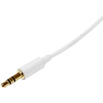 StarTech.com 3m White Slim 3.5mm Stereo Audio Cable - Male to Male - 1 x Mini-phone Male Stereo Audio