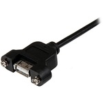 StarTech.com 3 ft Panel Mount USB Cable A to A - F/M - 1 x Type A Male USB - 1 x Type A Female USB - Extension Cable