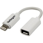 StarTech.com White Micro USB to Apple 8-pin Lightning Connector Adapter for iPhone / iPod / iPad