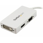 StarTech.com Travel A/V adapter: 3-in-1 Mini DisplayPort to VGA DVI or HDMI converter - White
