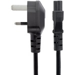 StarTech.com 1m Laptop Power Cord - 3 Slot for UK - BS-1363 to C5 Clover Leaf Power Cable Lead for Notebook