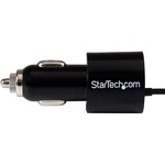 StarTech.com Black Dual Port Car Charger with Micro USB Cable and USB 2.0 Port