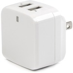 StarTech.com White Dual Port USB Wall Charger - High Power 17 Watt / 3.4 Amp - Travel Charger International