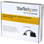 StarTech.com MST Hub - Mini DisplayPort to 2x DisplayPort - Multi Stream Transport Hub - mDP 1.2 to DP - 3840 × 2160 - DisplayPort - USB