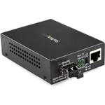 StarTech.com Gigabit Ethernet Fiber Media Converter - Compact - 850nm MM LC - 550m - With MM SFP Transceiver - 2 Ports - 1 x Network RJ-45 - Duplex LC Port - Twi