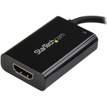 StarTech.com USB-C to HDMI 4K Adapter - 60W USB PD - USB Type C to HDMI - Black - 4K 60Hz - Thunderbolt 3 Compatible - CDP2HDUCP - USB-C video adapter charges laptop