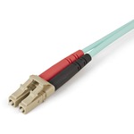 StarTech.com Aqua OM4 Duplex Multimode Fiber - 1m / 3 ft - 100 Gb - 50/125 - OM4 Fiber - LC to LC Fiber Patch Cable - First End: 2 x LC Male Network - Second End: 2