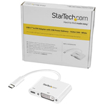 StarTech.com USB-C to DVI Adapter with Power Delivery USB PD - USB Type C Adapter - 1920 x 1200 - White - Use this USB Type C adapter to output DVI video and charg