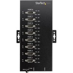 StarTech.com USB to RS232/RS485/RS422 8 Port Serial Hub Adapter - Industrial Metal USB 2.0 to DB9 Serial Converter - Din Rail Mountable - Industrial 8 port serial hu