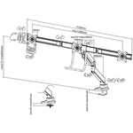 Neomounts by Newstar Neomounts Pro NM-D775DX3BLACK Desk Mount for Flat Panel Display - Black