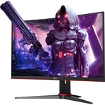 AOC C24G2AE 23.6inch Full HD Curved Screen WLED 165Hz Gaming LCD Monitor - 16:9 - Black Red