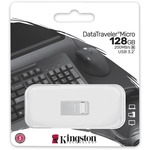 Kingston DataTraveler Micro 128 GB USB 3.2 Gen 1 Type A Flash Drive - Silver - 200 MB/s Read Speed