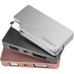 StarTech.com USB-C Multiport Adapter - Aluminum - USB Type C to VGA / 4K HDMI / Mini DisplayPort / DVI - USB C Adapter