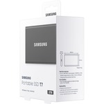 Samsung T7 MU-PC2T0T/WW 2 TB Portable Solid State Drive - External - PCI Express NVMe - Titan Gray - Gaming Console, Desktop PC, Smartphone, Smart TV, Tablet Device