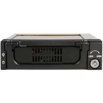 StarTech.com Black Aluminum 5.25in Rugged SATA Hard Drive Mobile Rack Drawer - 1 x Total Bay - 1 x 3.5inch Bay