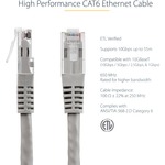 StarTech.com 50 ft Gray Molded Cat6 UTP Patch Cable - ETL Verified - Category 6 - 50ft - Gray