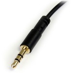 StarTech.com 3 ft Slim 3.5mm to Right Angle Stereo Audio Cable - M/M - 3ft - Black