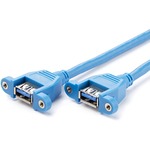 StarTech.com 2 Port Panel Mount USB 3.0 Cable - USB A to Motherboard Header Cable F/F - 2 x Type A Female USB - 1 x IDC Female USB - Blue