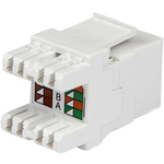 StarTech.com 180 degree Cat 6 Keystone Jack - RJ45 Ethernet Cat6 Wall Jack White - 110 Type