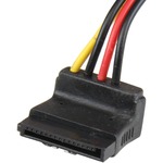 StarTech.com 12in LP4 to 2x Right Angle Latching SATA Power Y Cable Splitter - 4 Pin Molex to Dual SATA