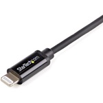 StarTech.com 2m 6ft Long Black Apple 8-pin Lightning Connector to USB Cable for iPhone / iPod / iPad