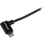 StarTech.com 2m 6ft Angled Black Apple 8-pin Lightning Connector to USB Cable for iPhone / iPod / iPad
