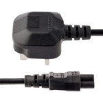 StarTech.com 2m Power Cord - 3 Slot for UK - BS-1363 to C5 Clover Leaf Power Cable Lead
