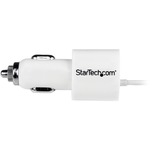 StarTech.com White Dual Port Car Charger with Micro USB Cable and USB 2.0 Port