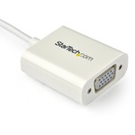 StarTech.com USB-C to VGA Adapter - USB Type-C to VGA Video Converter - White - 1 x HD-15 Female VGA