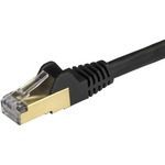 StarTech.com CAT6a Ethernet Cable - 0.5m - Black Network Cable - Snagless RJ45 Cable - Ethernet Cord - 0.5 m / 1.6 ft - First End: 1 x RJ-45 Male Network - Second En