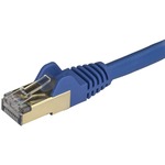 StarTech.com CAT6a Ethernet Cable - 0.5m - Blue Network Cable - Snagless RJ45 Cable - Ethernet Cord - 0.5 m / 1.6 ft - First End: 1 x RJ-45 Male Network - Second End