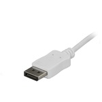 StarTech.com 6ft USB C to DisplayPort Cable - White - 4K 60Hz DisplayPort Cable - USB Type C to DisplayPort Adapter CDP2DPMM6W - 6 ft. USB C to DisplayPort cable a