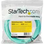 StarTech.com 10m OM4 LC to LC Multimode Duplex Fiber Optic Patch Cable- Aqua - 50/125 - Fiber Optic Cable - 40/100Gb - LSZH 450FBLCLC10 - LC to LC Multimode Duplex