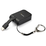 StarTech.com Portable USB C to Mini DisplayPort Adapter - Quick-Connect Keychain - 4K - Built-In Cable - USB Type C Adapter CDP2MDPFC - USB Type C adapter connects