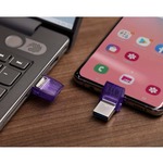 Kingston DataTraveler microDuo 3C 64 GB USB 3.2 Gen 1 Type C, USB 3.2 Gen 1 Type A Flash Drive - Purple - 200 MB/s Read Speed