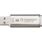 IronKey IKLP50 32 GB USB 3.2 Gen 1 Type A Flash Drive - Silver - XTS-AES, 256-bit AES - TAA Compliant - 145 MB/s Read Speed - 115 MB/s Write Speed