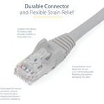 StarTech.com 15m Gray Gigabit Snagless RJ45 UTP Cat6 Patch Cable - 15 m Patch Cord - 1 x RJ-45 Male Network - 1 x RJ-45 Male Network - Gold-plated Contacts - Gray