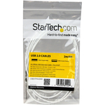 StarTech.com 2m White USB 2.0 Extension Cable A to A - M/F - 1 x Type A Male USB - 1 x Type A Female USB