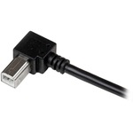 StarTech.com 3m USB 2.0 A to Right Angle B Cable - M/M - 1 x Type A Male USB - 1 x Type B Male USB - Black