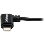 StarTech.com 2m 6ft Angled Black Apple 8-pin Lightning Connector to USB Cable for iPhone / iPod / iPad