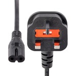 StarTech.com 1m Laptop Power Cord 2 Slot for UK - BS-1363 to C7 Power Cable Lead for Notebook