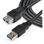 StarTech.com 2m Black SuperSpeed USB 3.0 Extension Cable A to A - M/F - 1 x Type A Male USB